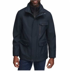 Andrew Marc Men Textured Jacket - BLUE - MEDIUM